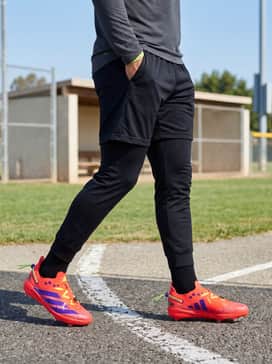 Adizero Electric 20 Shades Baseball Cleats – For training sessions, pair these with black moisture-wicking athletic joggers, a grey compression long-sleeve top, and a neon yellow headband to coordinate with the shoe's accents.