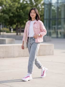 Air Max Portal – Pair with light-wash boyfriend jeans, a crisp white oversized tee, and a coordinating pink denim jacket for a balanced streetwear look.