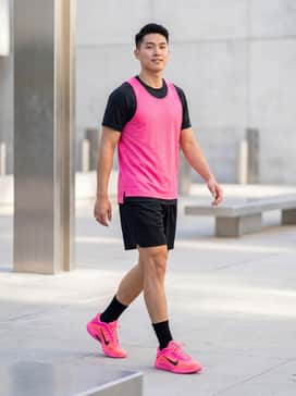 Aone Warning Label – Performance-focused: Match these with black mesh basketball shorts and a lightweight hot pink training tank for a cohesive on-court look.