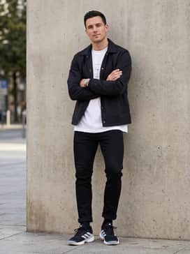 Combine with slim-fit black denim and an oversized white graphic tee to lean into a modern streetwear vibe.