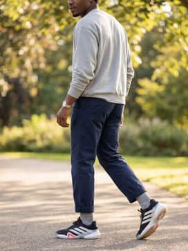 Wear with navy chinos and a simple grey sweatshirt for a comfortable, casual weekend ensemble.