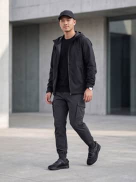 Cloudnova Moon – Pair with tapered black cargo pants, a technical windbreaker, and a minimalist black cap for a full techwear aesthetic.