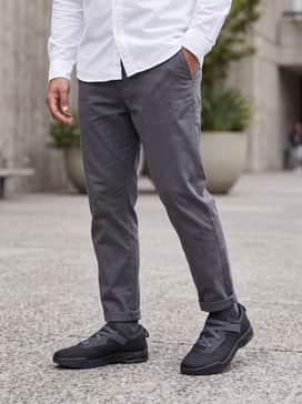 Cloudnova Moon – Style with slim charcoal chinos and a crisp white Oxford shirt for a sharp, modern office-casual look.