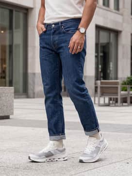 Elevated Casual: Match with slim-fit indigo denim, a crisp white organic cotton tee, and a beige linen chore coat to balance the tech-forward design with classic textures.
