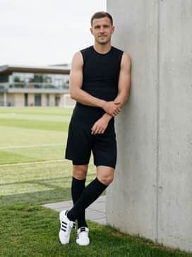Copa Mundial Soccer Cleats – A moisture-wicking sleeveless training bib worn over a compression base layer and lightweight mesh shorts.