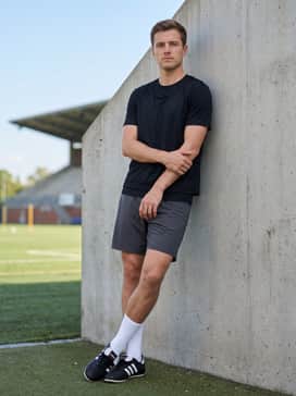 Copa Mundial Soccer Shoes – summer practice outfit consisting of a breathable mesh training bib, moisture-wicking 5-inch inseam shorts, and grip socks
