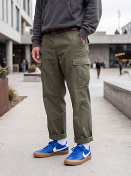 Polished Casual: Match the royal blue with slim-fit khaki chinos and a navy polo shirt to create a cohesive, smart-casual outfit perfect for brunch.