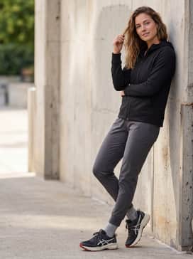 Gelventure 11 – Combine with charcoal grey slim-fit joggers and a black moisture-wicking zip-up hoodie for a sleek, comfortable athleisure outfit.