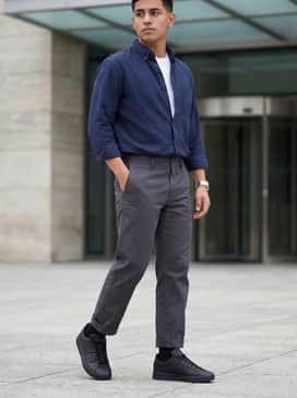 Smart-Casual Office: Combine with charcoal grey tapered chinos, a crisp white button-down shirt tucked in, and a dark navy bomber jacket for a modern, polished vibe.