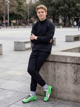 Hstreet Og – Match with tapered black track pants and a sleek, zip-up technical windbreaker in navy or slate for a modern athleisure aesthetic.