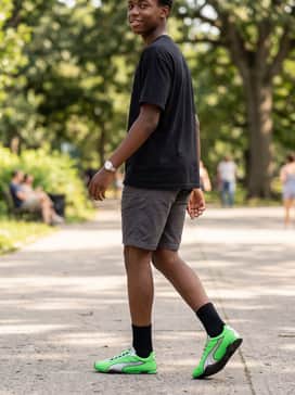 Hstreet Og – Wear with charcoal chino shorts and a boxy, oversized black tee, topped with a silver-toned watch and sunglasses for a clean summer look.