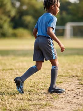 Jr Mercurial Vapor 16 Club – A graphic sports-themed tee paired with matching athletic shorts and high-performance grip socks for peak agility.