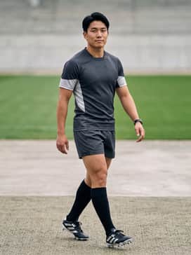 Kakari Soft Ground Rugby Boots – A coordinated team kit featuring a moisture-wicking compression jersey in bold colors, paired with durable rugby shorts and high-performance calf-length socks pulled up tight.