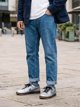 Combine with medium-wash straight-leg jeans, a crisp white heavyweight t-shirt, and an unbuttoned navy chore coat for a modern twist on heritage style.