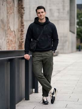 Ld1000 Premium – Combine with olive green cargo pants, a black graphic hoodie, and a functional crossbody bag for an effortless streetwear ensemble.