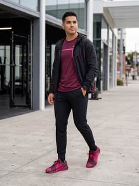 Metcon 10 – Street-ready athleisure: Combine with tapered black joggers, a clean white graphic t-shirt, and a lightweight pink-accented windbreaker jacket.