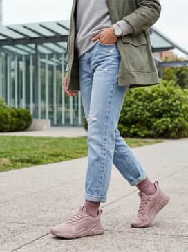 Pacer Future Street Animal Womens Animal Print Sneakers – Style with light-wash boyfriend jeans rolled at the cuff, a crisp white tucked-in tee, and an olive green utility jacket for a perfect weekend street-style look.