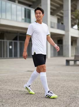 Predator Elite Firm Ground Cleats – A matching club-specific performance jersey with moisture-wicking shorts and high-performance soccer socks pulled over shin guards.