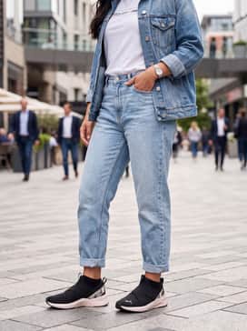 Softride Harli Floral Womens Slipon Sneakers – Style with light-wash boyfriend jeans, a tucked-in white graphic tee, and an oversized denim jacket for a relaxed weekend ensemble.