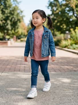 Stan Smith Comfort Closure Shoes Kids – A classic pair of dark-wash skinny jeans paired with a matching pink graphic t-shirt and a denim jacket for a timeless school-ready look.