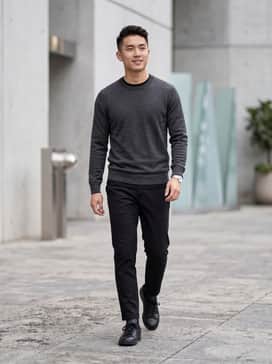 Stan Smith Shoes – Pair with black slim-fit chinos and a dark grey merino wool sweater for a refined, monochromatic business-casual look.