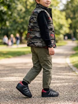 Superstar Led Lights Comfort Closure Elastic Lace Shoes – Achieve a modern streetwear aesthetic by styling them with olive green cargo pants, a black mock-neck sweater, and a camouflage print puffer vest.