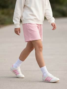 Taekwondo Lace Shoes – Pair with pastel pink athletic shorts, a white oversized graphic t-shirt, and high-cut crew socks for a classic sporty playground look.