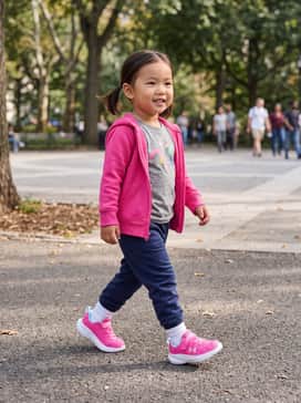 Ua Assert 11 Ac – A sporty school ensemble featuring navy blue joggers, a heather grey graphic t-shirt, and a matching pink zip-up hoodie for a coordinated, athletic look.
