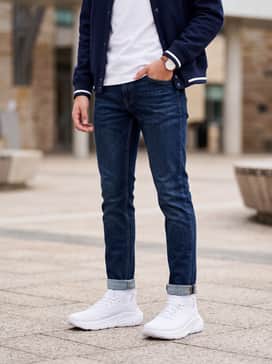 Create a stylish school outfit by combining these shoes with slim-fit dark denim jeans, a crisp white polo shirt, and a varsity-style bomber jacket.
