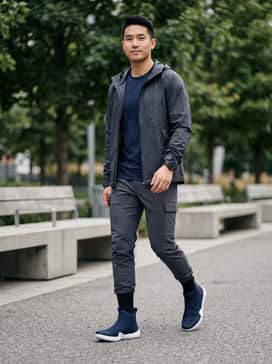 Ua Shoreman – Wear with tapered charcoal technical pants, a navy moisture-wicking shirt, and a lightweight waterproof windbreaker for a cohesive outdoor kit.