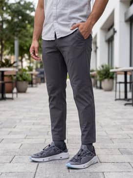 Ua X Blacktiph Fish Kilchis – Navy blue quick-dry board shorts, a light grey UPF long-sleeve sun shirt, and polarized sunglasses.