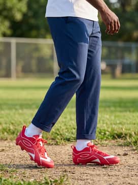 Ua Yard Icon Tpu – Navy blue tech chinos and a crisp white performance polo for a smart-casual coach's ensemble that remains functional for field-side duties.