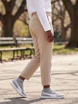 Vikky Star Suede Womens Sneakers – Wear with beige tailored joggers and a crisp white button-down shirt tucked in slightly for a refined take on the athleisure trend.