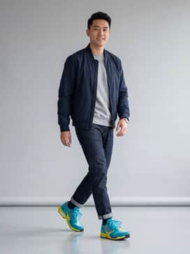 Zx8000 Consortium Shoes – Pair with slim-fit raw indigo denim jeans, a neutral grey sweatshirt, and a navy bomber jacket to keep the focus on the vibrant sneakers.